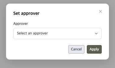 Set approver dialog