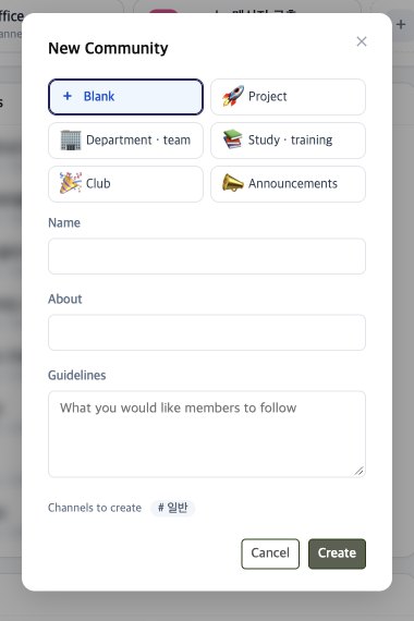 New community dialog