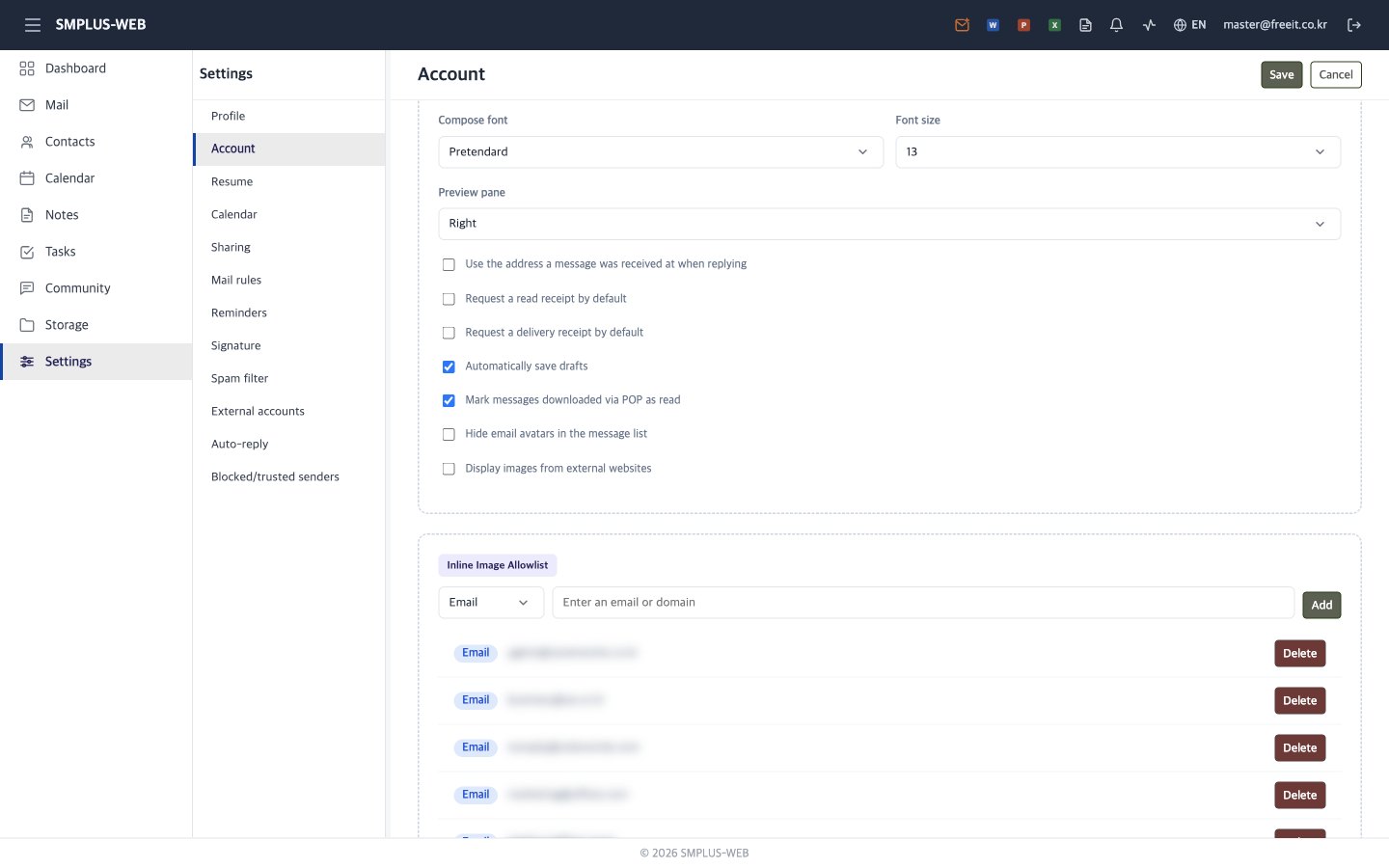 Account settings 2