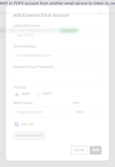 Add external email account
